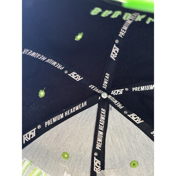 90s Brooklyn Hat Green Embroidered Flat Brim Artsy Bold Vintage Skate Grunge Y2K - Picture 7 of 8